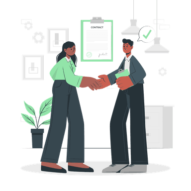 Codewithumar illustrated agreement vector graphic