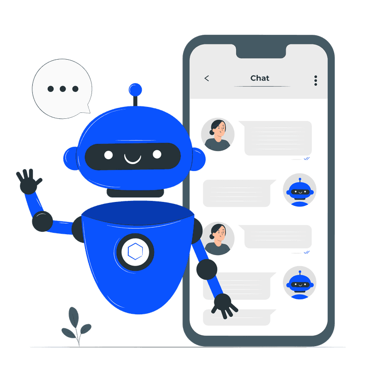 CodewithUmar's friendly chatbot assistant illustration, ready to answer your questions.